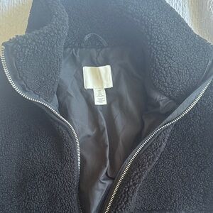 H&M Black Sherpa Puffer Jacket